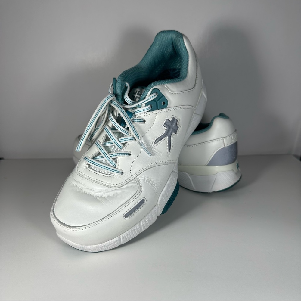 Kuru Shoes Womens 8.5 Kinetic Plantar Fasciitis Sneakers White Leather Nurse
